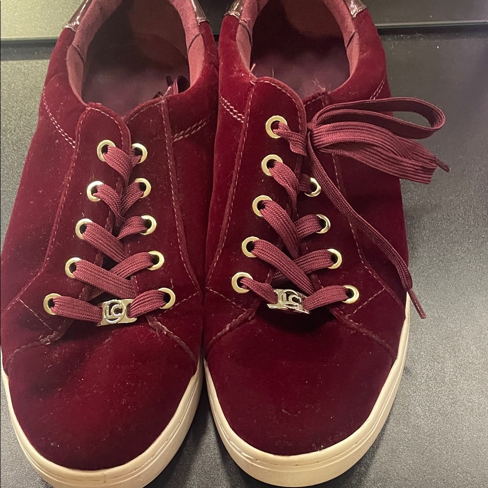 Liz Claiborne Burgundy Velvet Sneakers